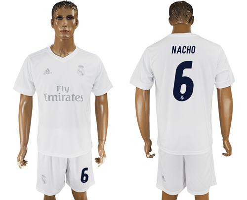 Real Madrid #6 Nacho Marine Environmental Protection Home Soccer Club Jersey